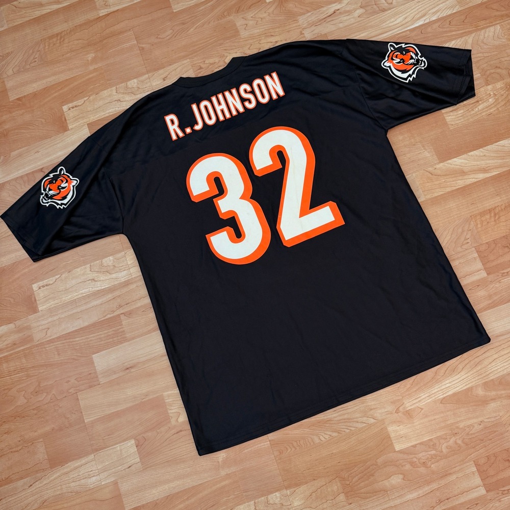 NFL Cincinnati Bengals Rudi Johnson 32 Jersey Mens XL Black Orange 7042A 07